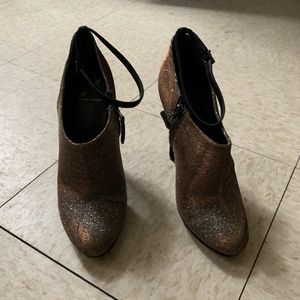 Brian Atwood “Fruitera” Shimmery booties size 8.